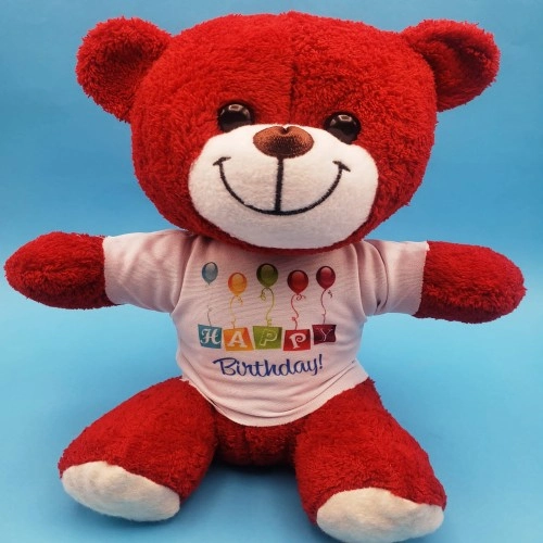 Sevimli Peluş 25 cm Kırmızı Doğum Günü Hediyesi