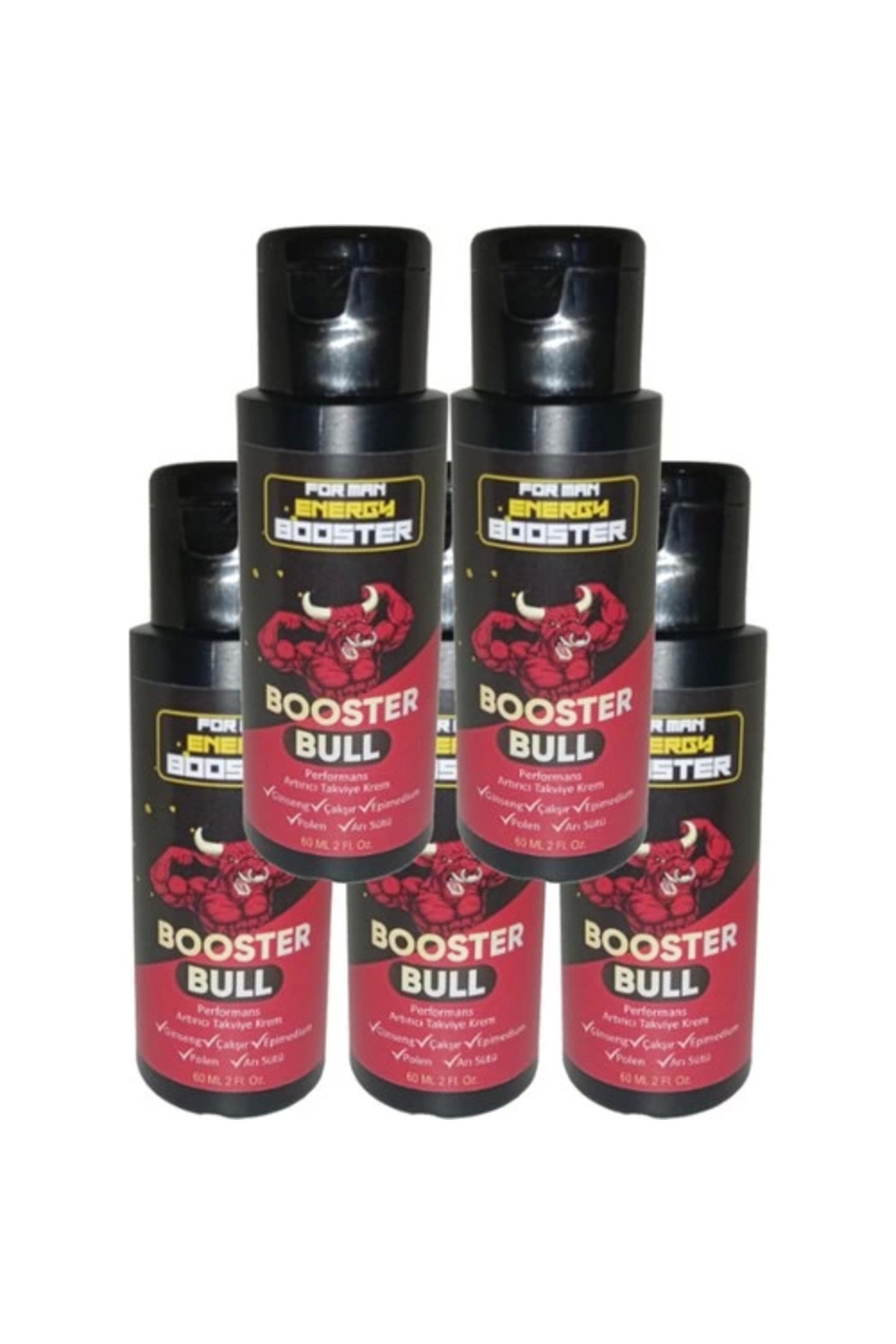 Booster Bull 5'li Paket Erkeklere Özel Krem 60 ml - 5 Adet 60 ml