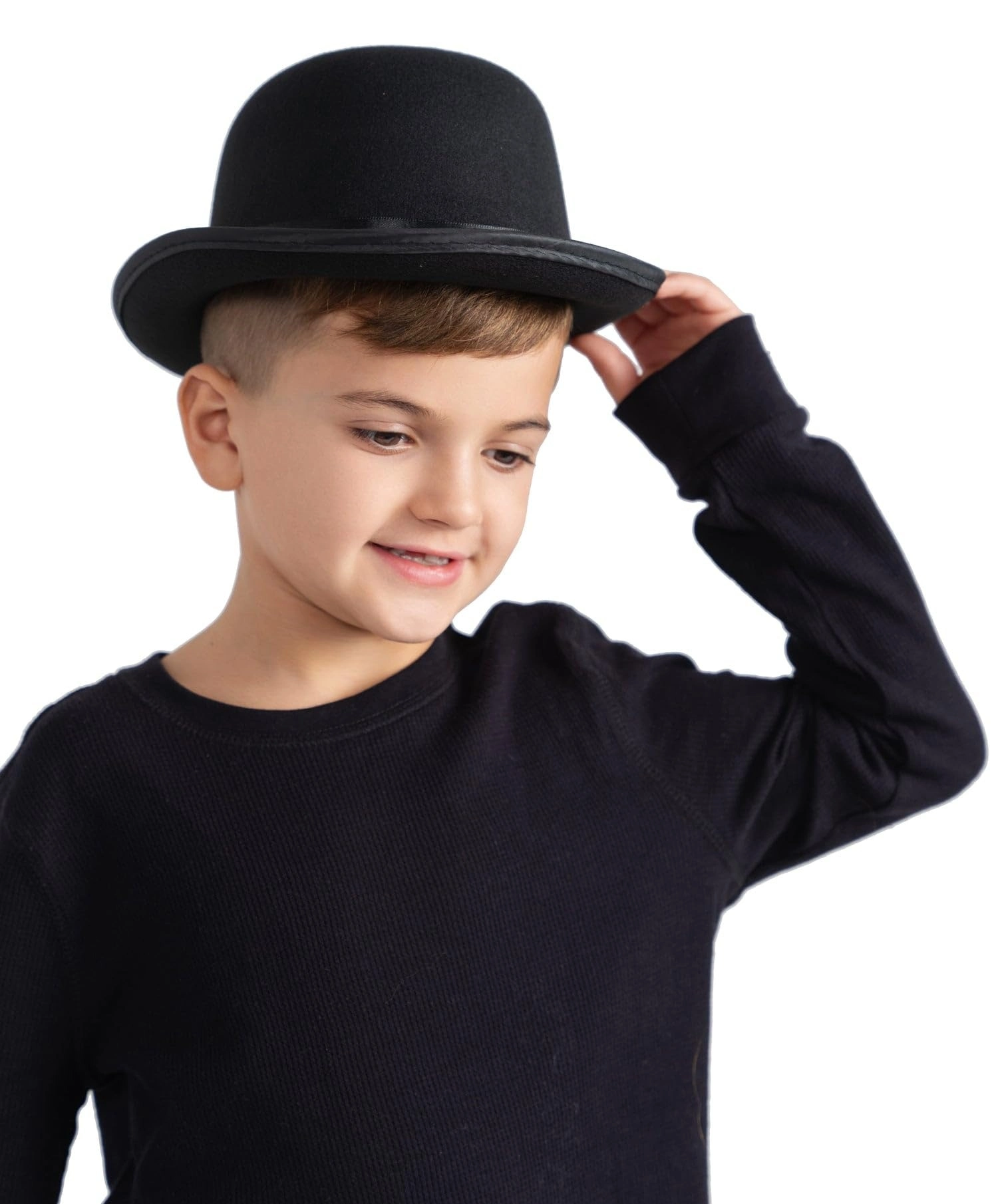 Şık Charlie Chaplin Çocuk Şapkası 1 Adet Siyah Melon