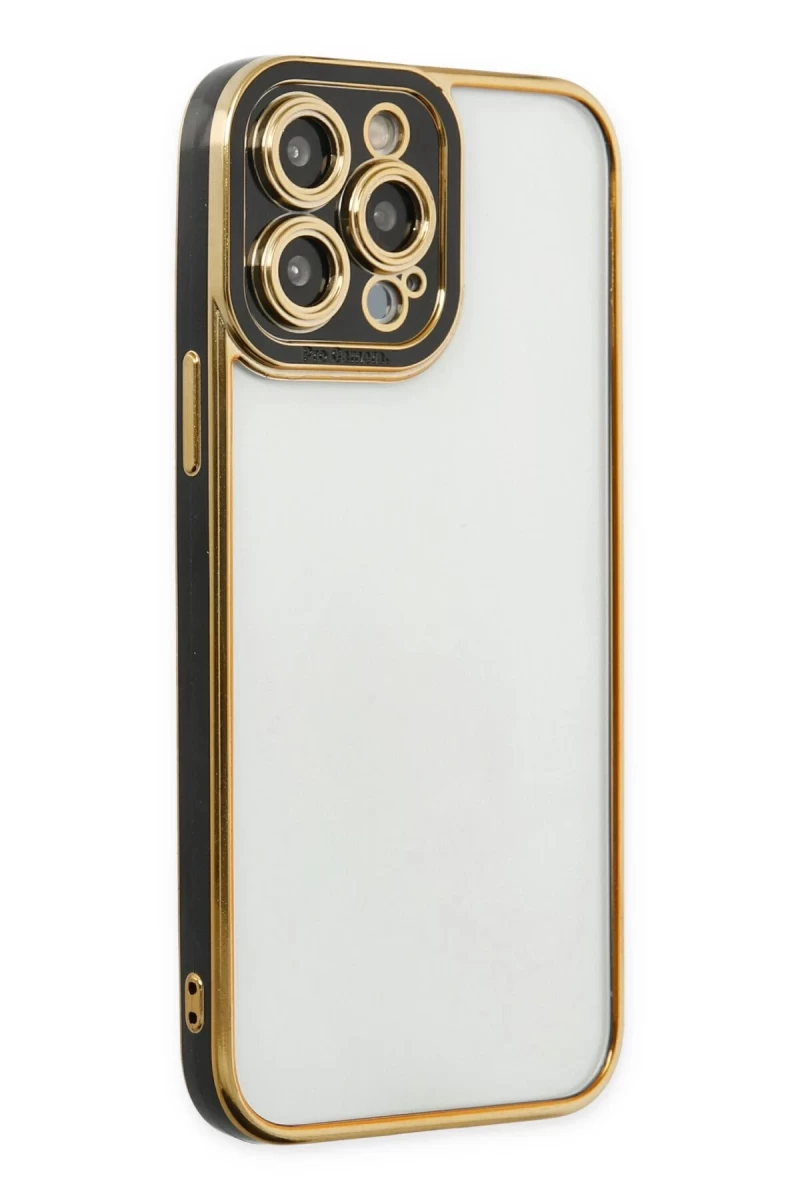 Apple iPhone 14 Pro Max Uyumlu Kılıf Liva Lens Silikon - Siyah