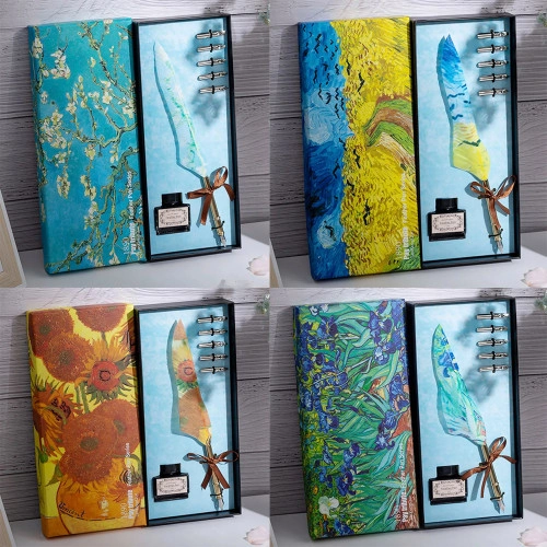 Sanatsal Van Gogh Temalı Tüylü Divit Kalem Seti