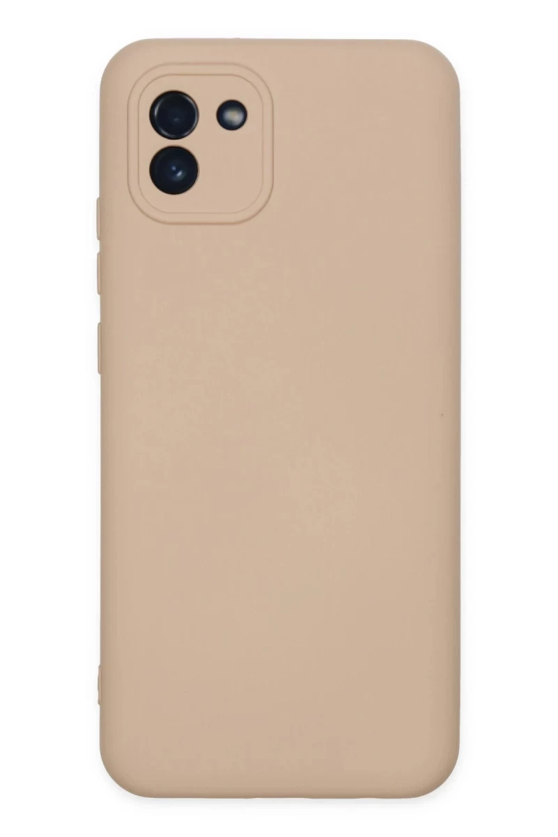 Samsung Galaxy A03 Uyumlu Kılıf Nano içi Kadife Silikon - Pudra