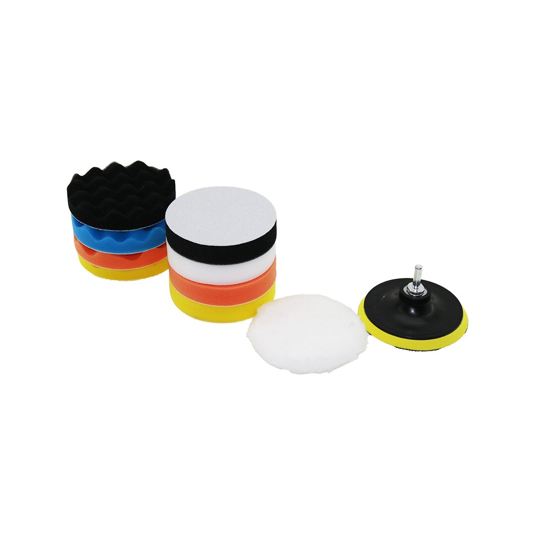 115 Mm 11PCS Polisaj Sünger Seti 8 Ad. 115MM Sünger- 1 Polisaj Ped -1 M14 Adaptör - 1 Cırtlı Disk Taban