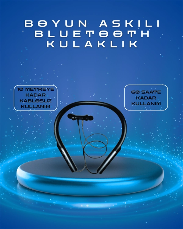 Ergonomik Boyun Askılı Bluetooth Kulaklık Type-C Şarjlı