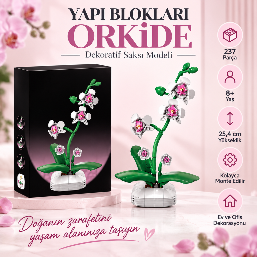 C59028W Saksılı Orkide Model 237 Parça Block Oyuncak