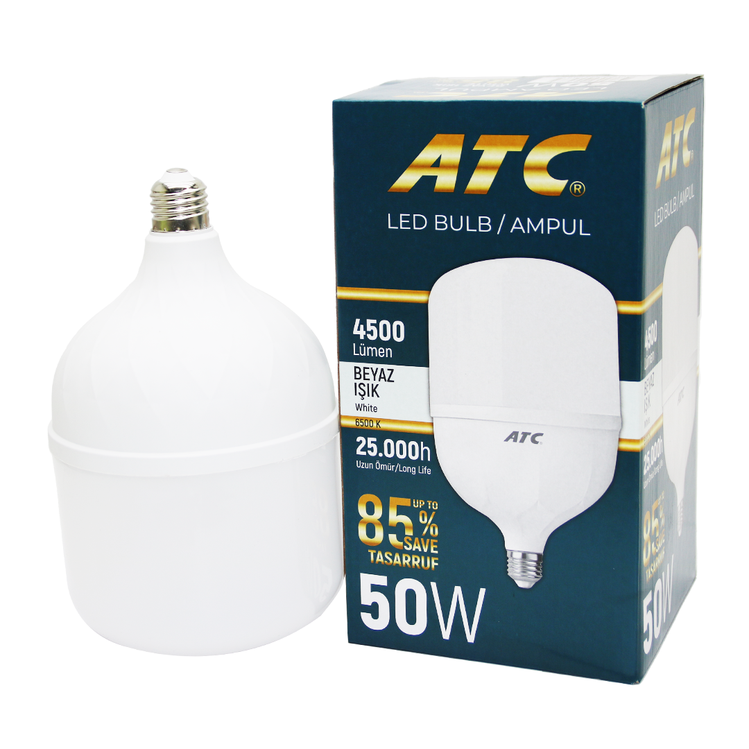 50W Torch Led Bulb Ampul Beyaz E27