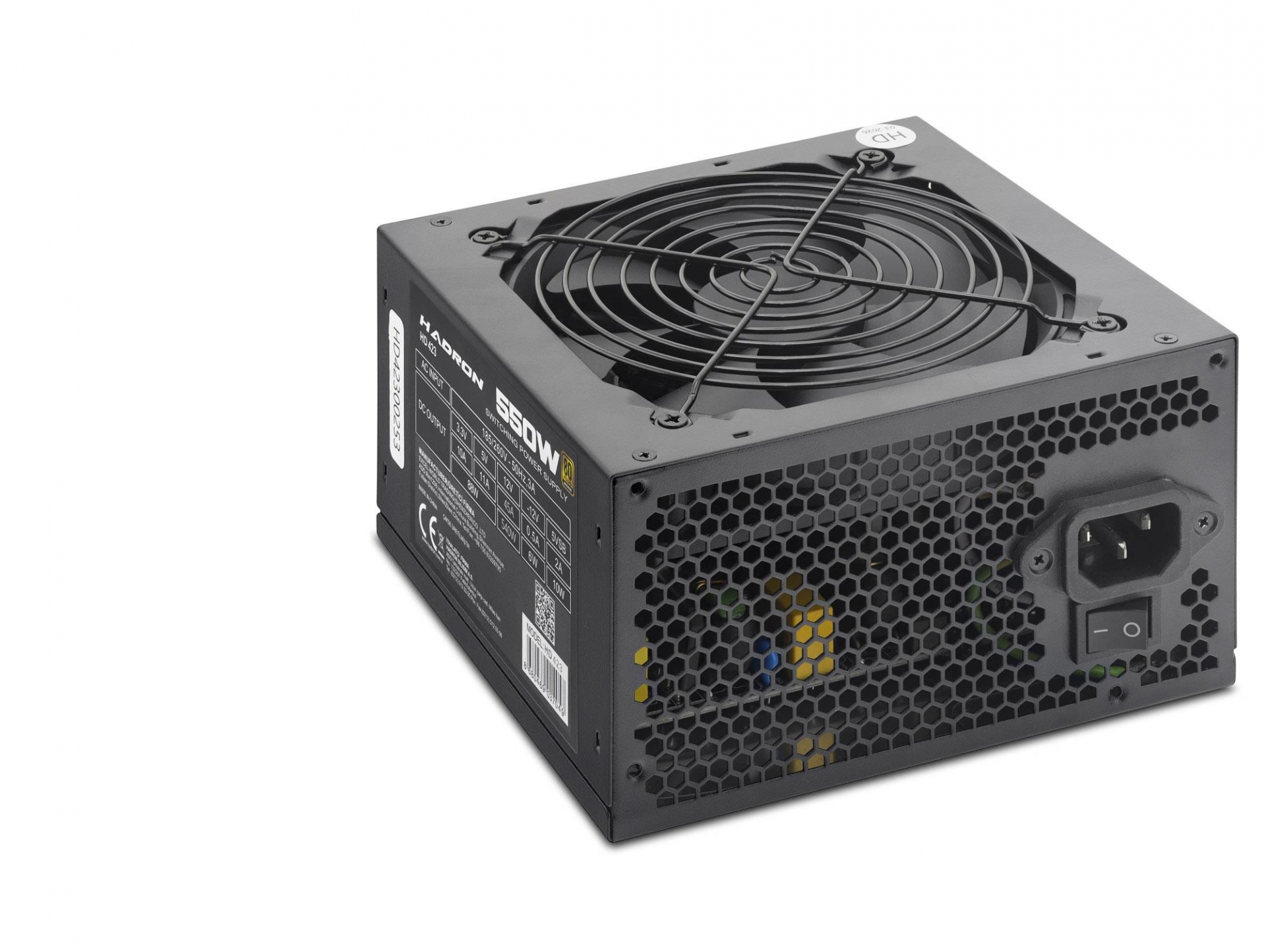 Verimli Güç Kaynağı 550W 12 Cm Fan ATX Siyah