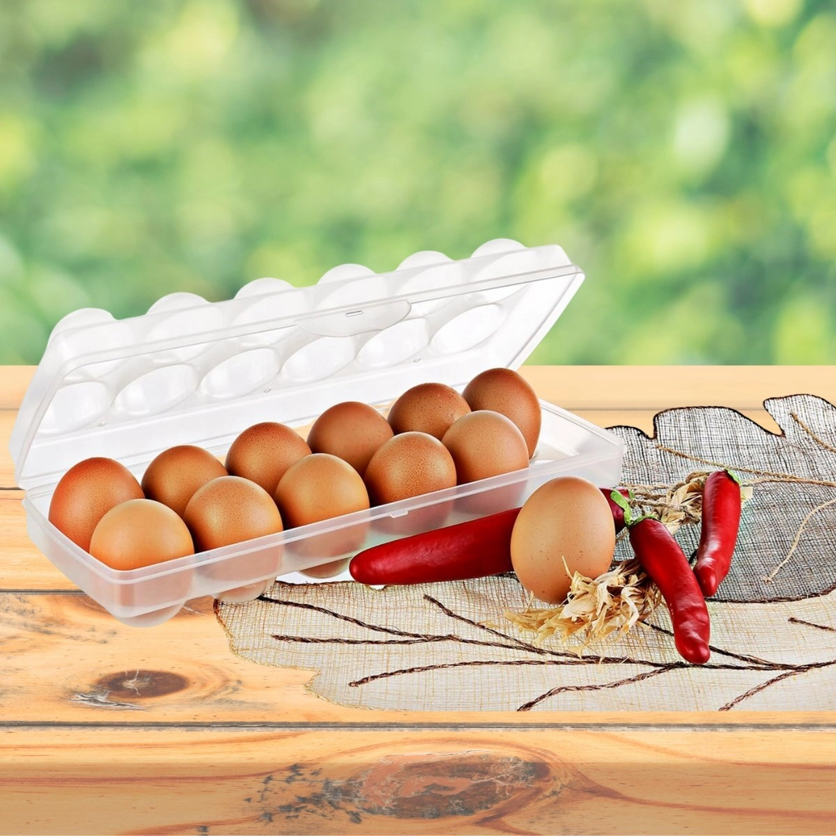 Kilitli Şeffaf Yumurta Saklama Kabı 12'li Set