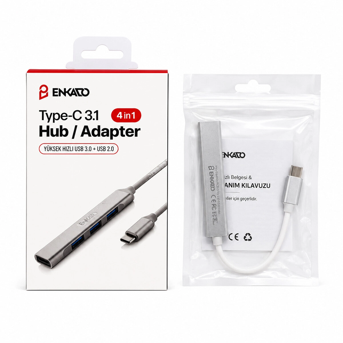 4 Portlu USB Çoğaltıcı Hi-Speed USB 3.0 Type-C 3.1 Giriş
