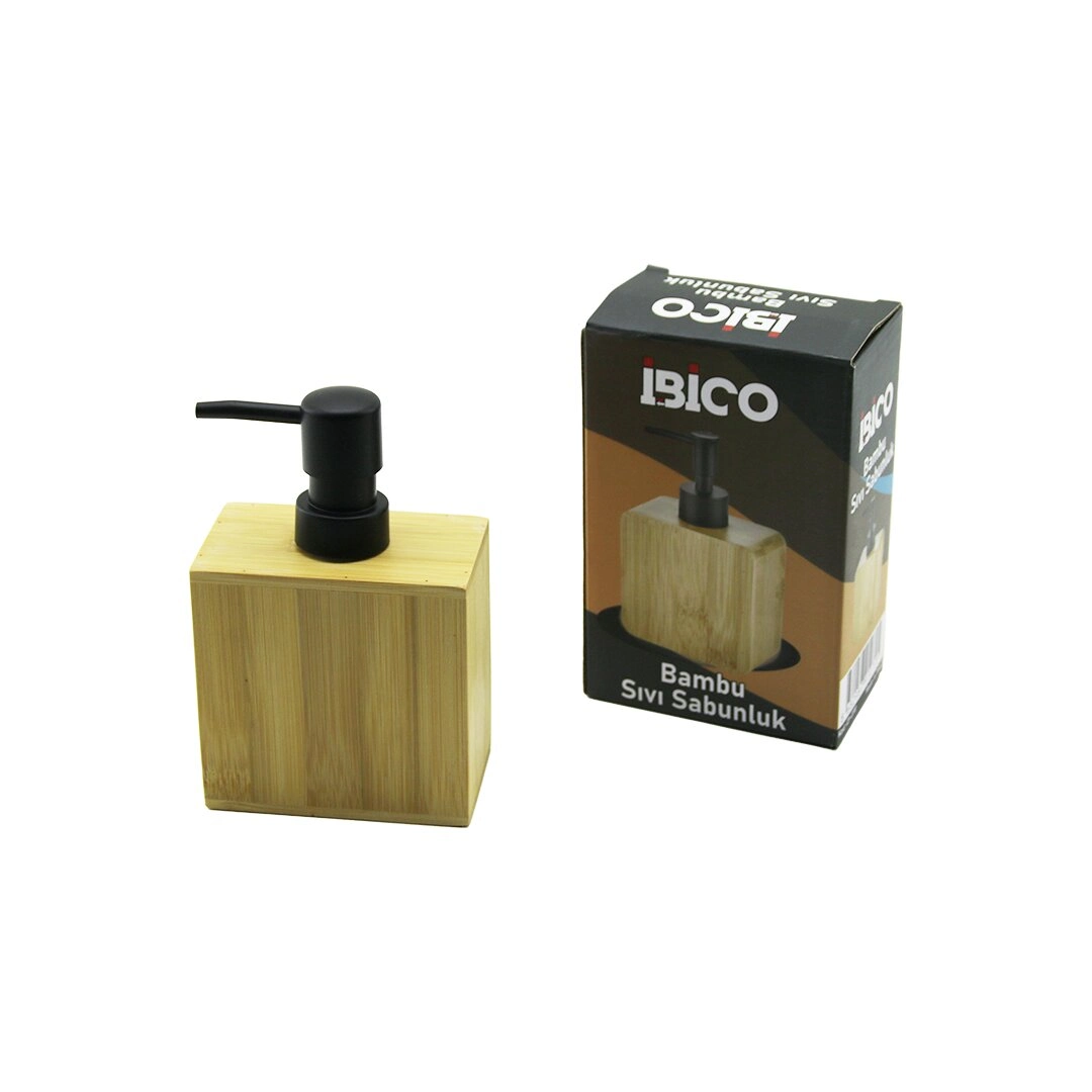 Şık Dikdörtgen Ahşap Bambu Sabunluk 5.8x9.9cm Siyah Pompa
