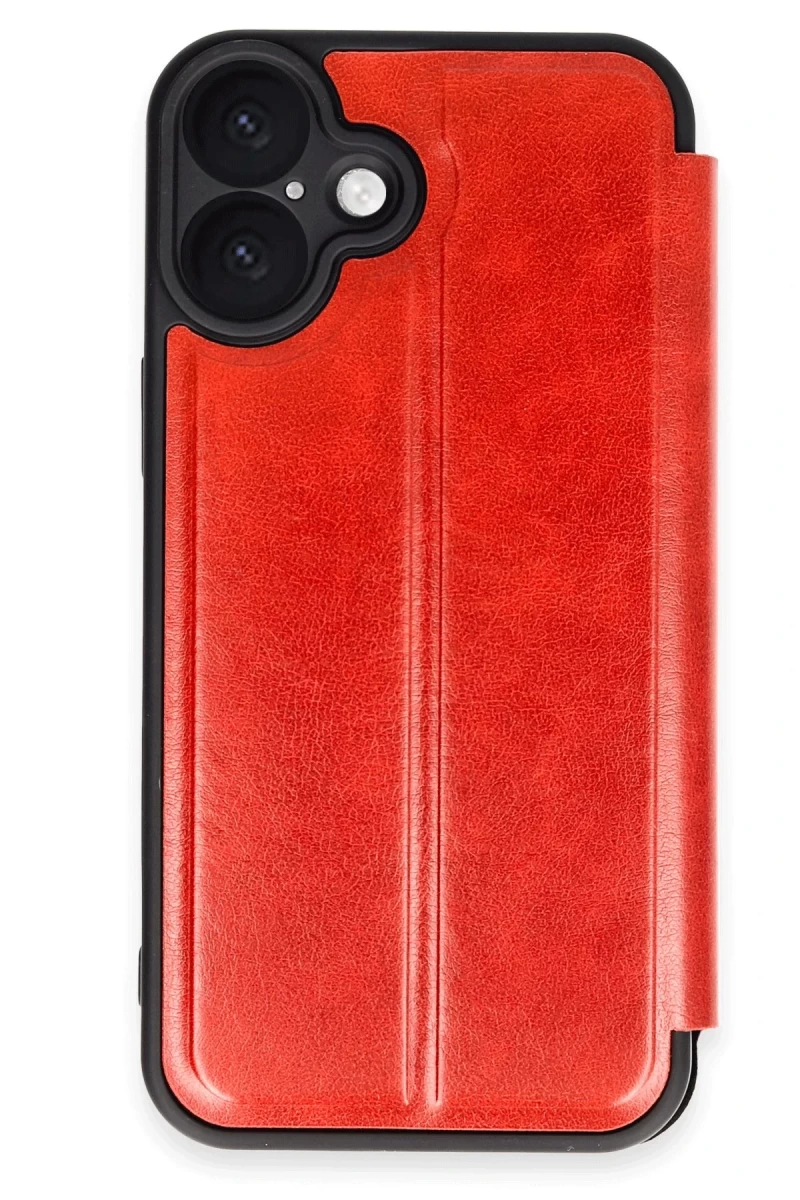 Apple iPhone 16 Plus Uyumlu Kılıf Flip Cover - Kırmızı