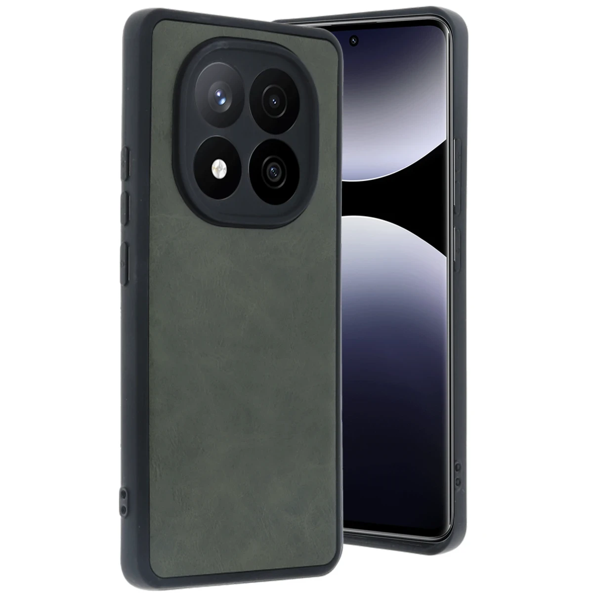 Xiaomi Redmi Note 14 Pro 5G Kılıf Aras Deri Kapak - Koyu Yeşil