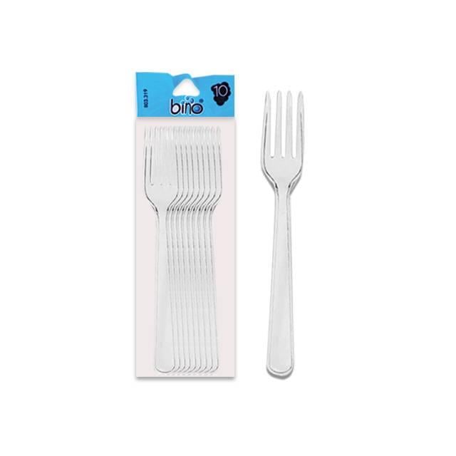 322 Plastik Şeffaf Büyük Çatal 10lu