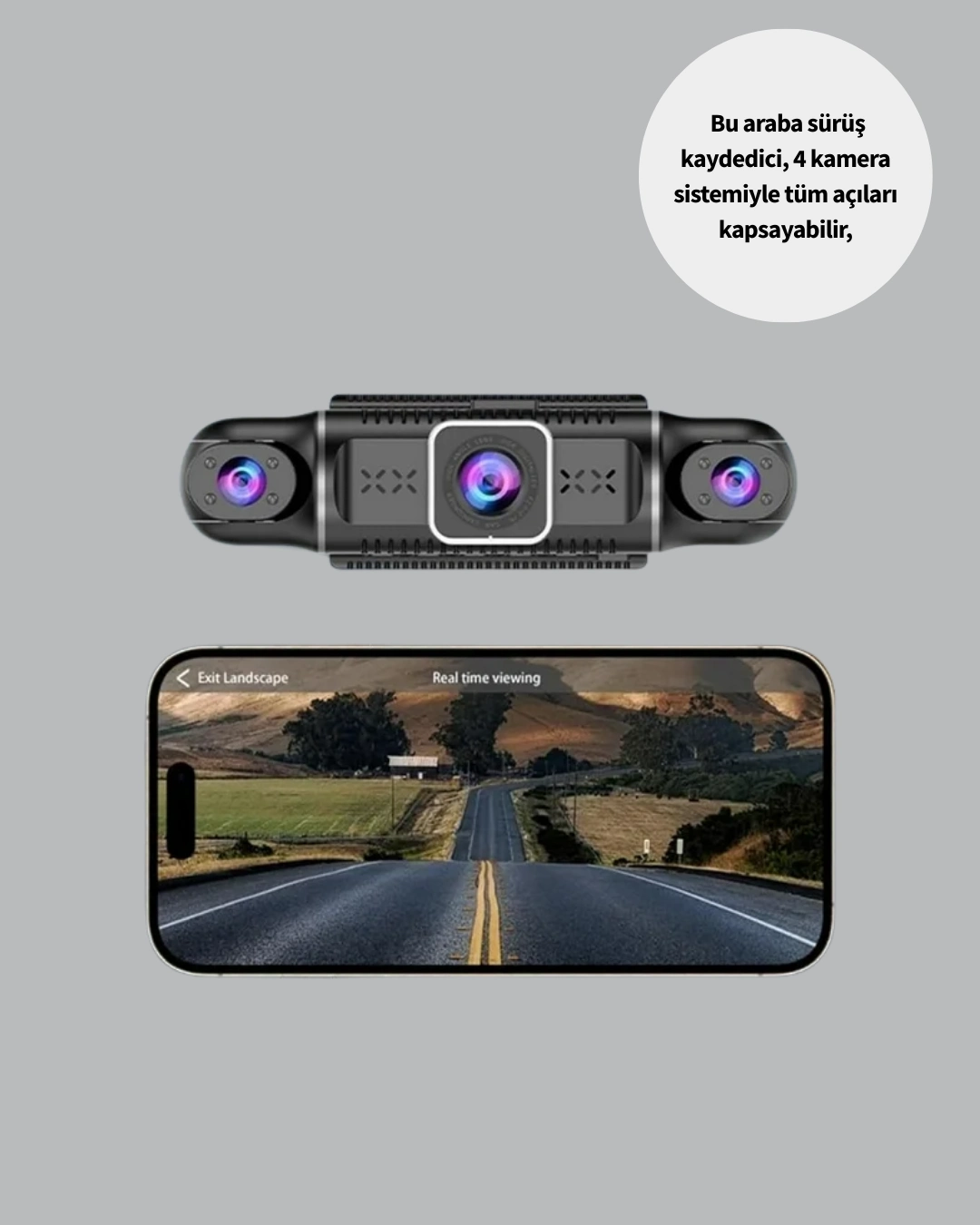 Geniş Açı 4 Kameralı Araç Kamerası 1080P Full HD