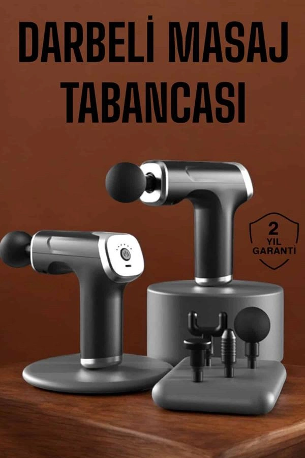 Kablosuz Darbeli Masaj Aleti 4 Başlıklı Şarjlı