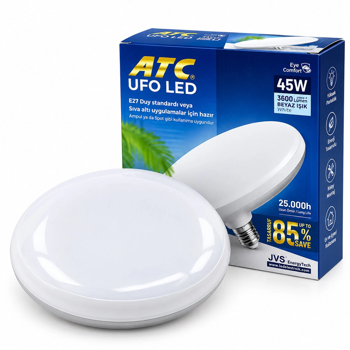 UFO Tipi 45W E27 LED Lamba Ampul 6500K 3600 Lumen