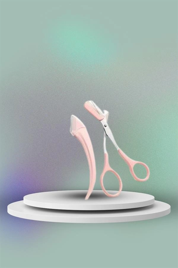 Ergonomik Kaş Bıyık Makası ve Ustura Seti 2'li