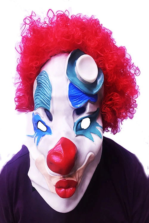 Afro Bonus Palyaço Lateks Maske Yetişkin Uyumludur