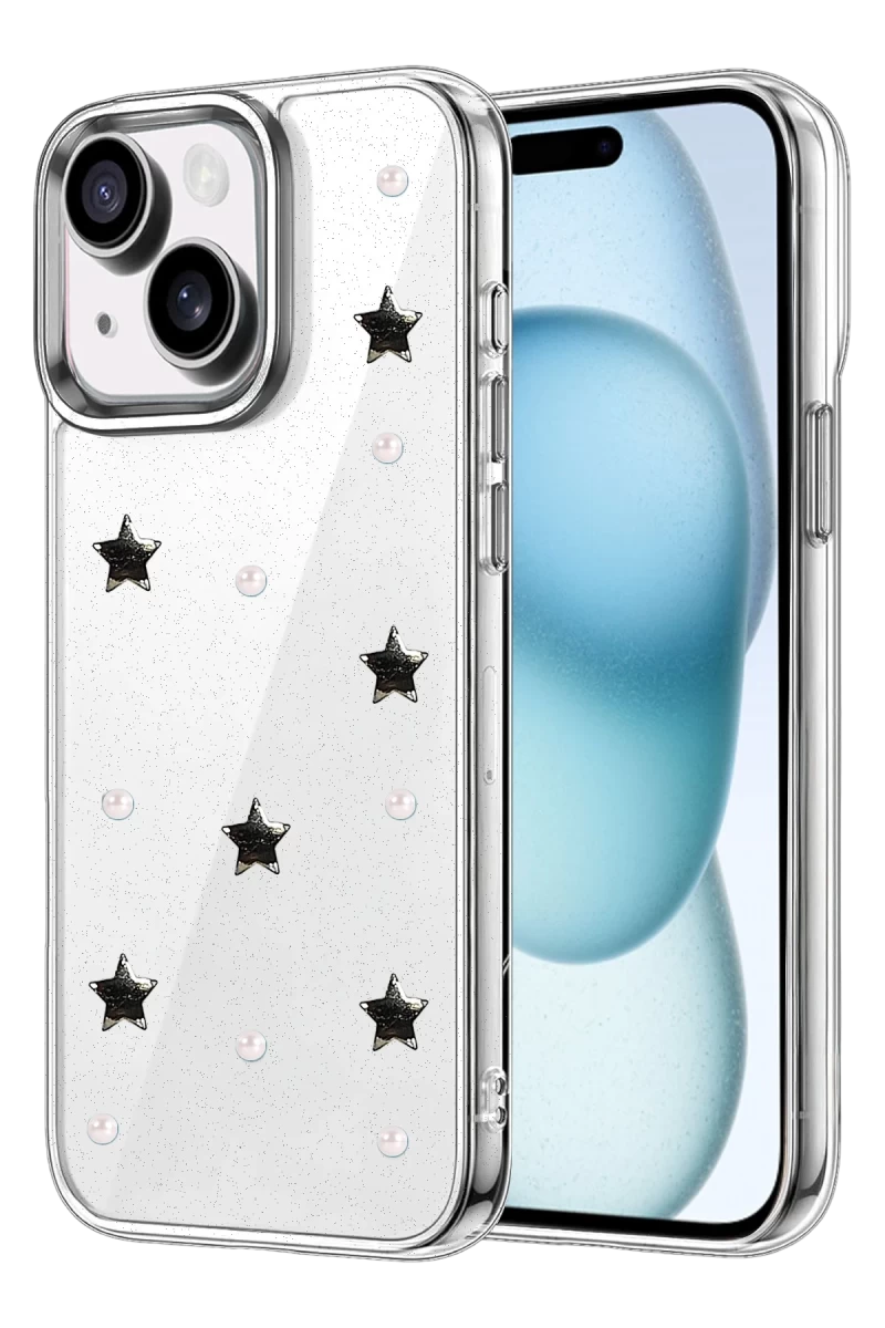 Apple iPhone 15 Uyumlu Fiyonk Desenli Kapak - Desen 7