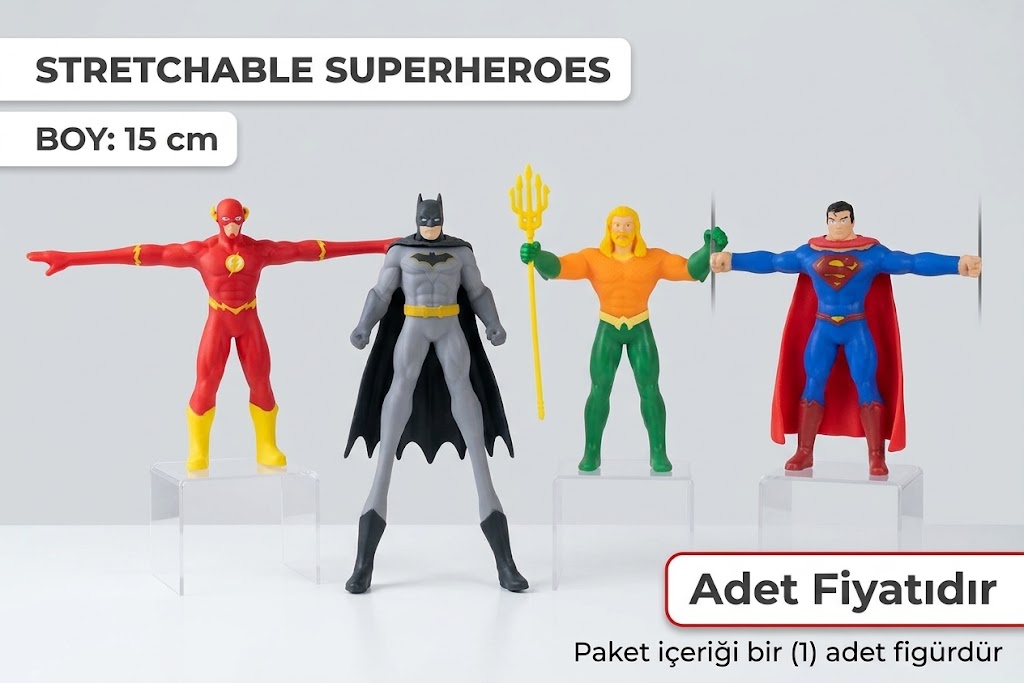 1006001 FİGÜR STRETCH MONSTERFLEX SÜPER ESNEK DC JUSTICE LEAGUE DC adet fiyatıdır