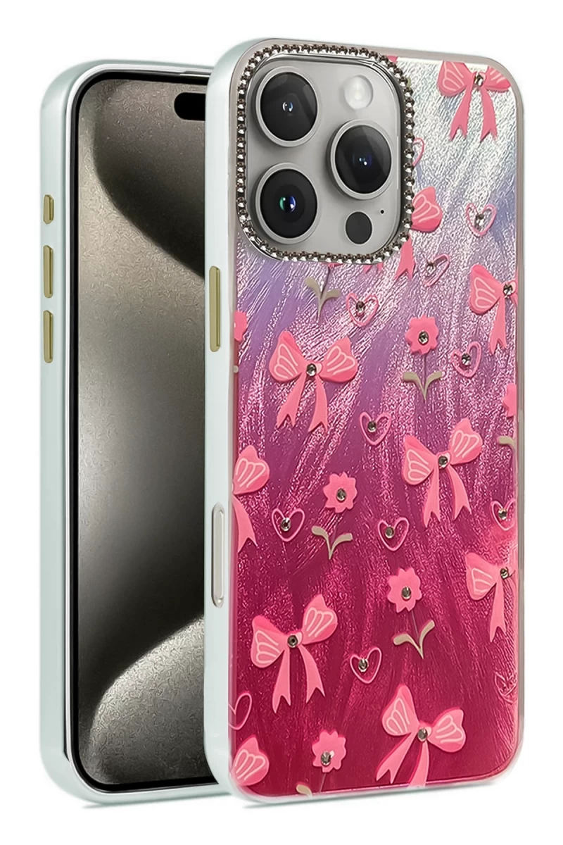 Apple iPhone 16 Pro Max Uyumlu Kılıf Blade Aynalı Desenli Kapak - Desen 3