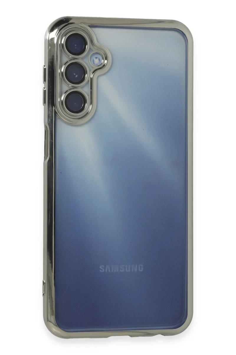 Samsung Galaxy A35 5G Uyumlu Kılıf Lensli Silikon - Gümüş