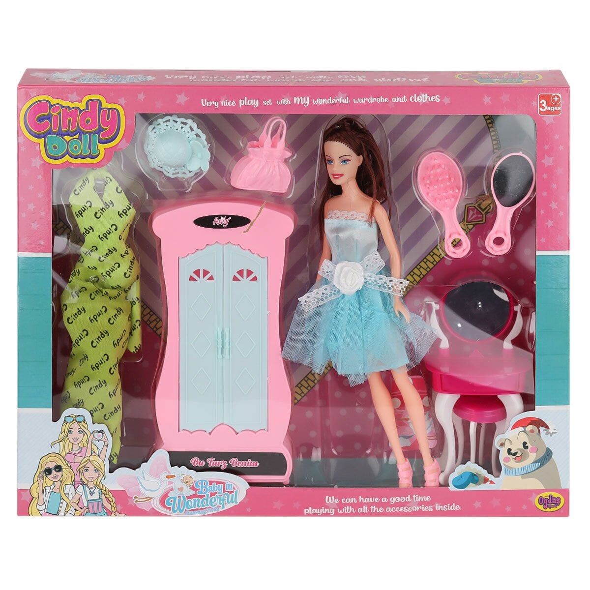 02453 Cindy Doll Dolaplı Makyaj Masalı Bebek -Oydaş Oyuncak