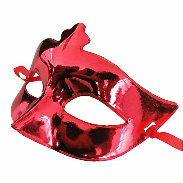 Parlak Kırmızı Balo Maskesi 15x10 cm Parti Kostümü