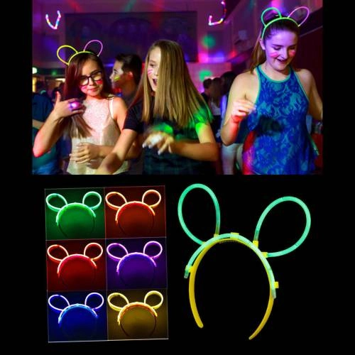 Fosforlu Glow Taç Karışık Renk 12 Adet Parti Malzemesi