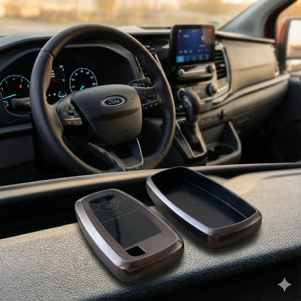 Ford Custom Uyumlu Smart 3 Buton Silikon Oto Anahtar Kumanda Kabı Kılıf Gri