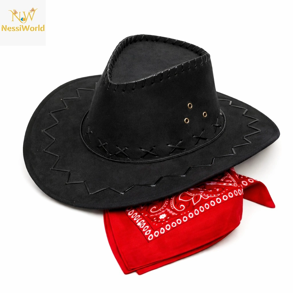 Kovboy Tarzı Çocuk Şapka Kırmızı Bandana Seti