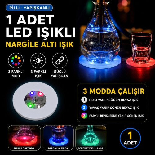 Dekoratif RGB LED Nargile Altı Işık 1 Adet