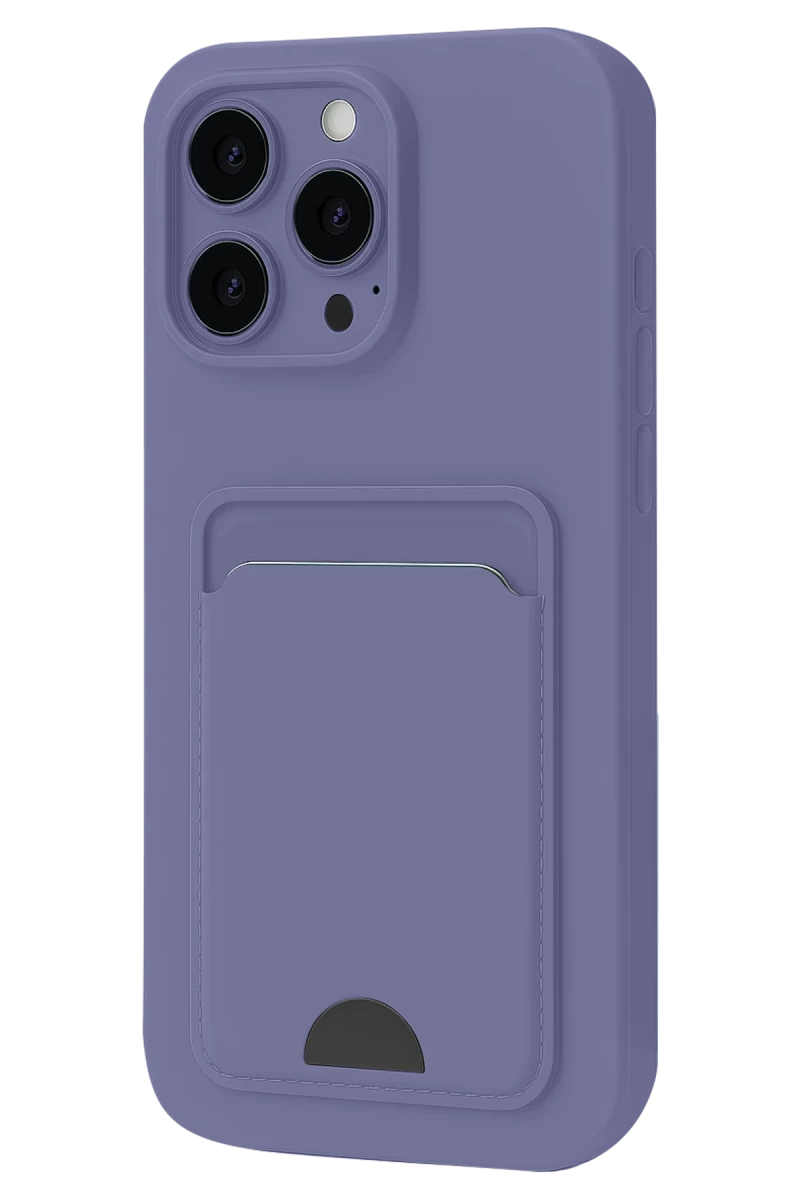 Apple iPhone 16 Plus Uyumlu Kılıf Kelvin Kartvizitli Silikon - Lila