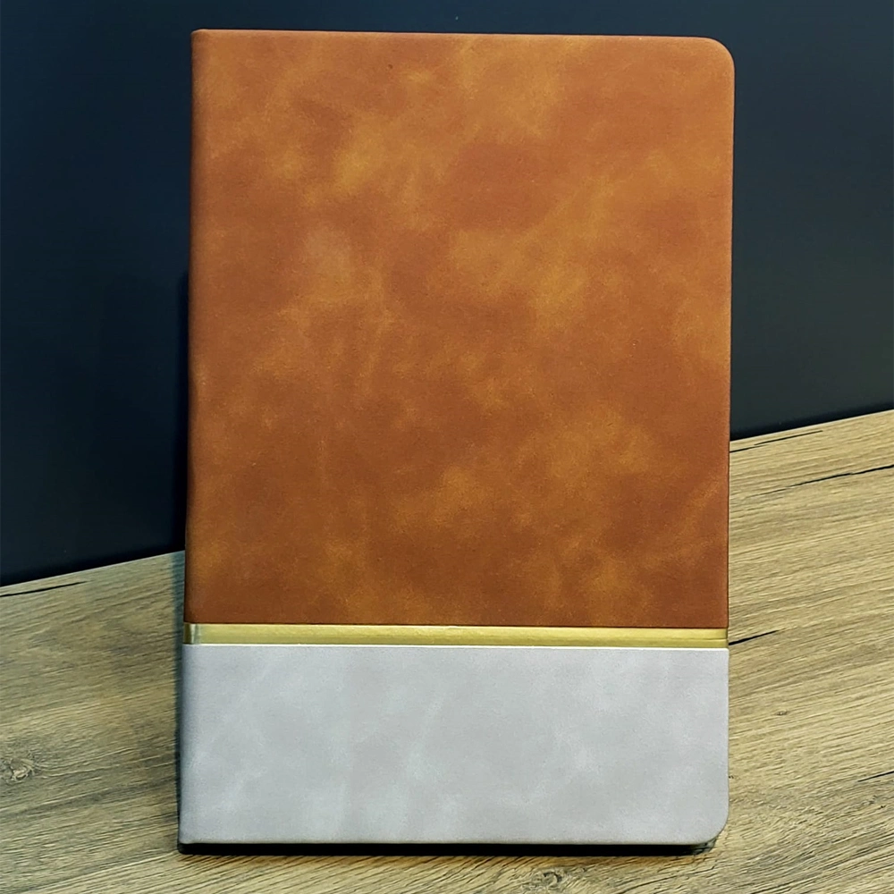 Şık Çizgili Deri Defter 21x15 cm Hatıra Defteri