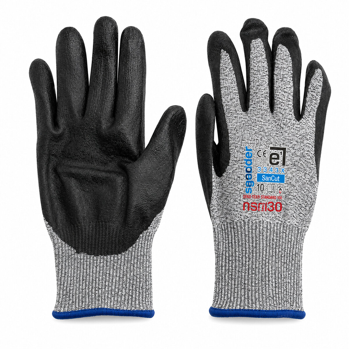 10 Adet Zebra No 10 Xlarge Kesilme Dirençli Nitril İşçi Eldiven Bandı