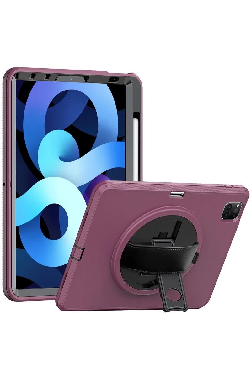 Apple iPad Pro 11 (2018) Kılıf Hand Strap Tablet Kılıfı - Mürdüm
