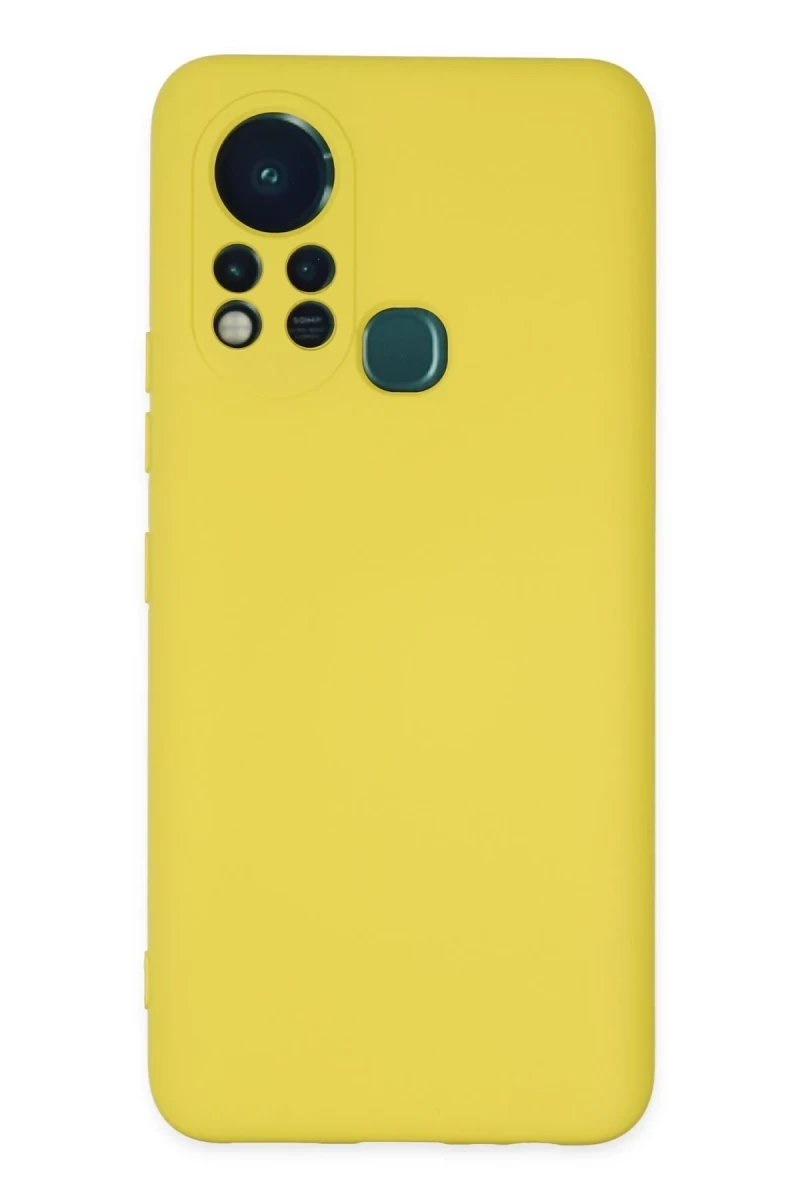 İnfinix Hot 11s Uyumlu Kılıf Nano içi Kadife Silikon - Sarı
