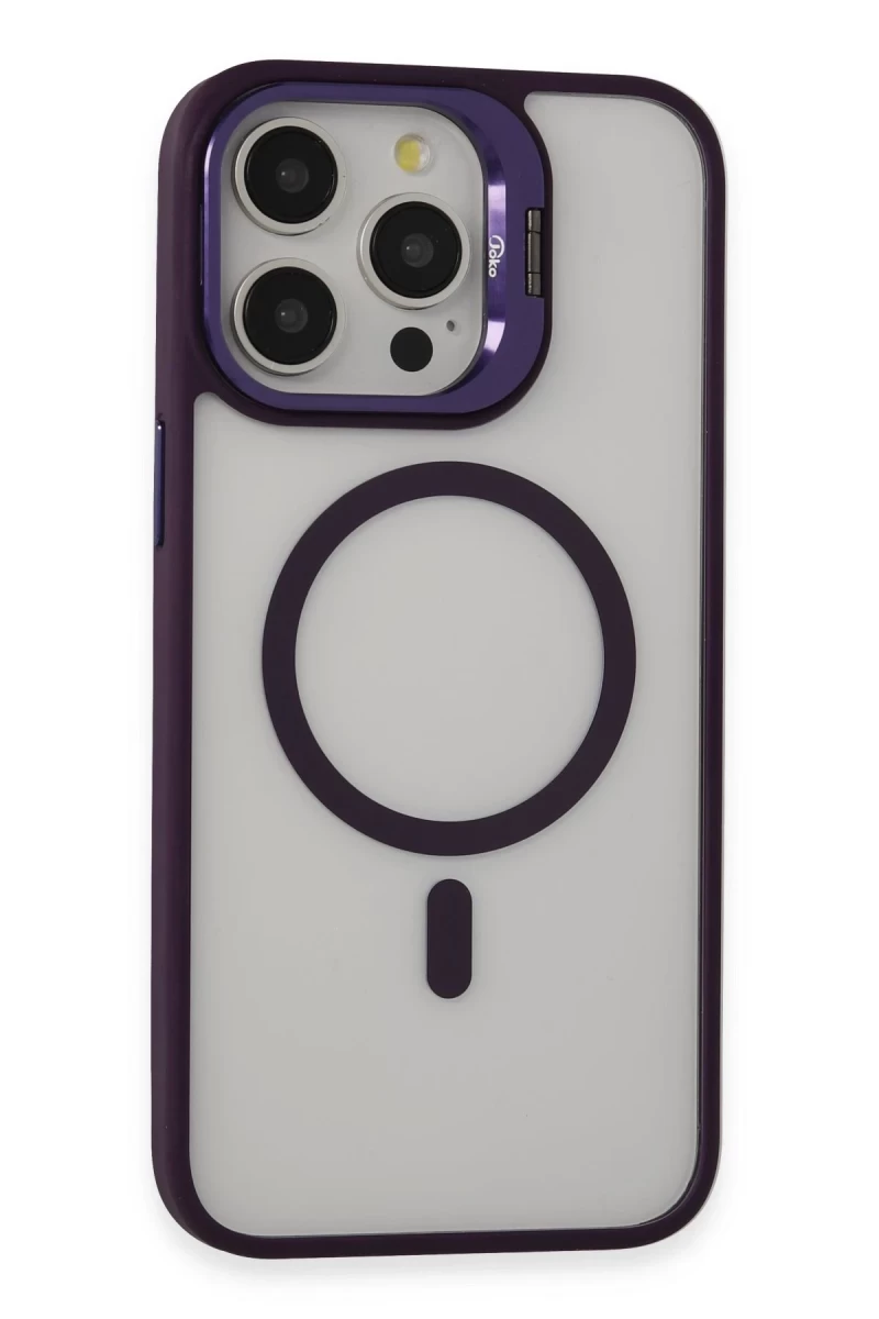 Joko Apple iPhone 14 Pro Uyumlu Kılıf Roblox Lens Magsafe Standlı Kapak - Derin Mor