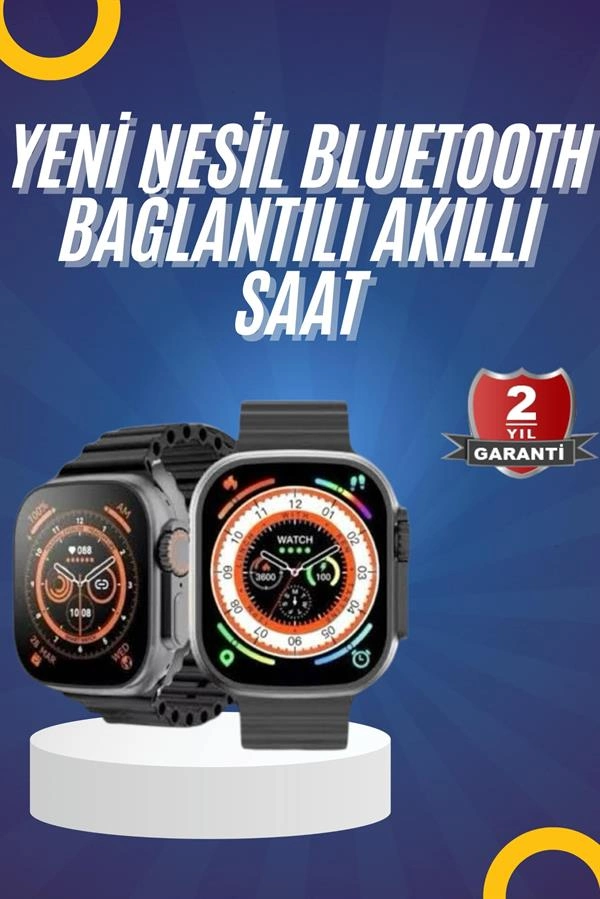 Şık Gümüş Kasa Akıllı Saat 45mm Titreşimli Bildirim