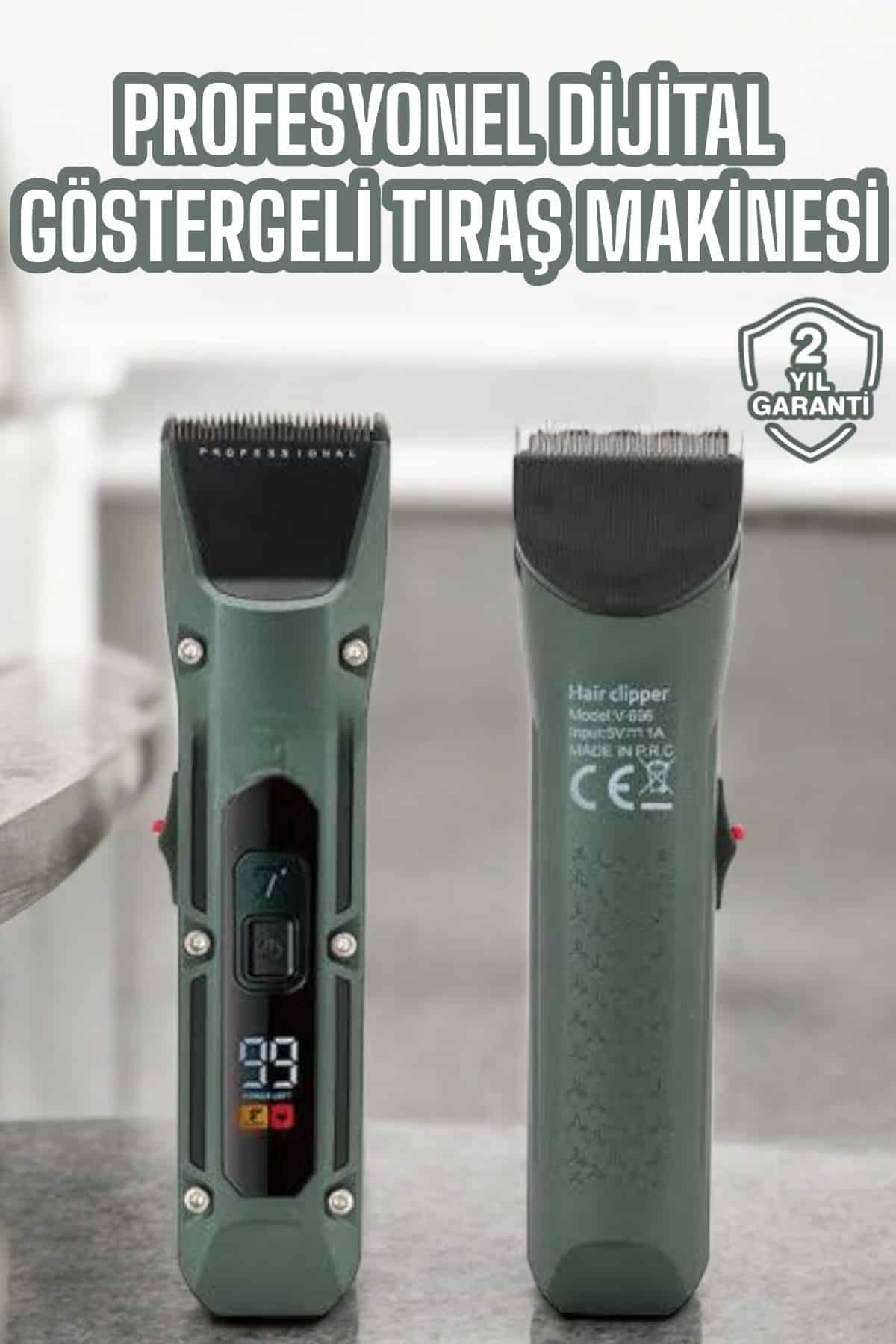 Tıraş Makinesi Dijital Göstergeli Turbo Motor Paslanmaz Çelik