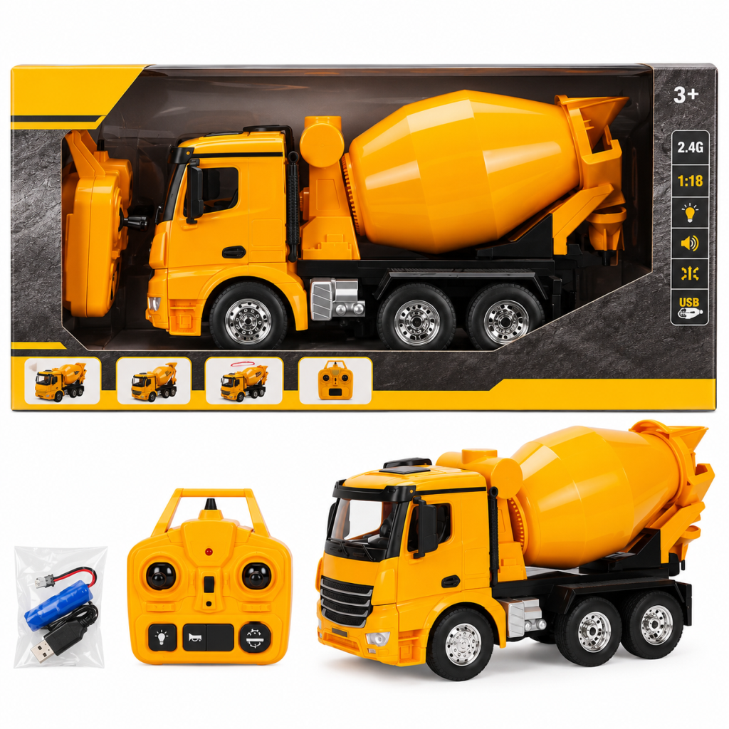 5084 İŞ MAKİNESİ 1 18 BETON MİKSERİ FF 9CH 3 7V USB 2 4 GHZ SESLİ (adet fiyatıdır)