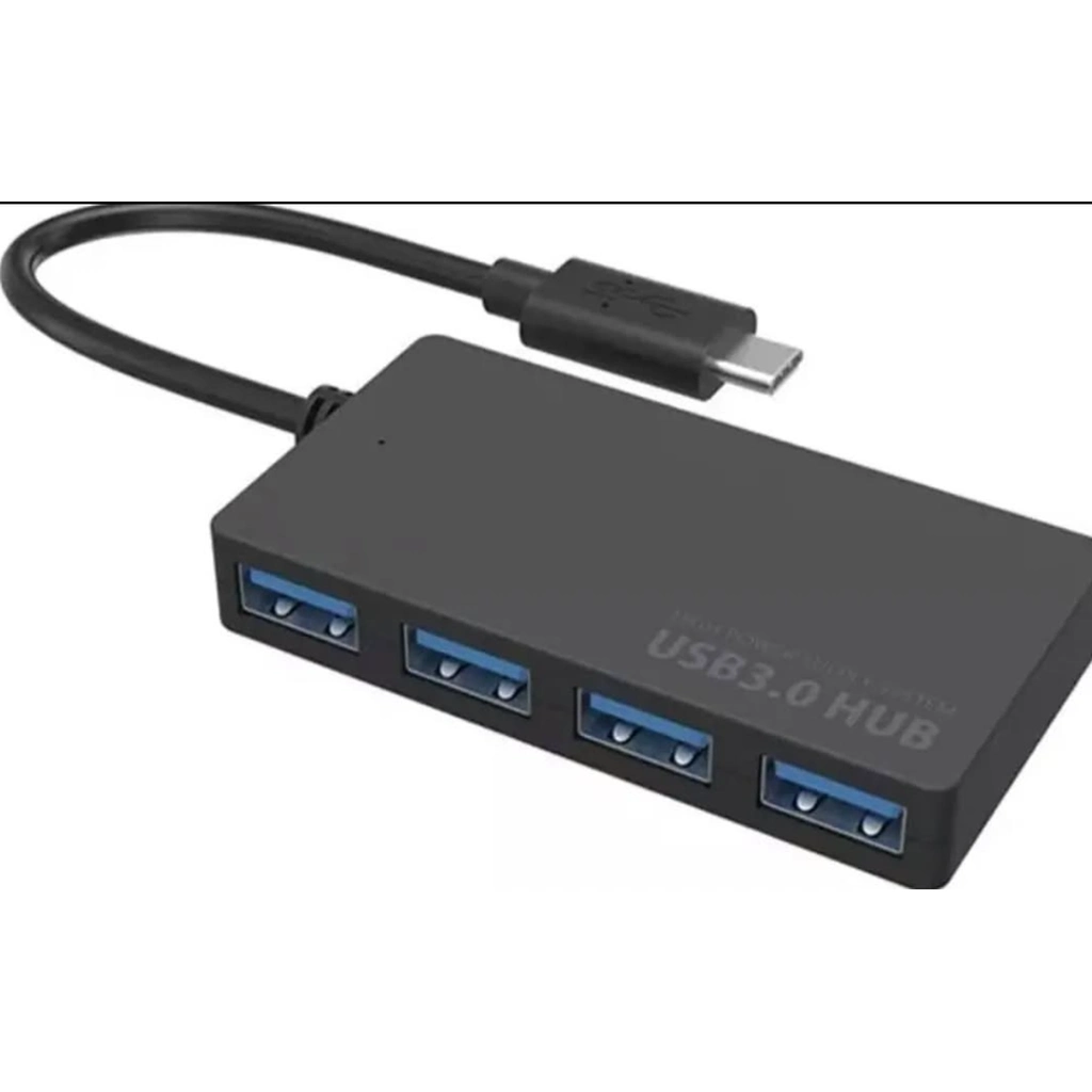 Siyah Kompakt Type-C USB 3.0 Hub 4 Portlu