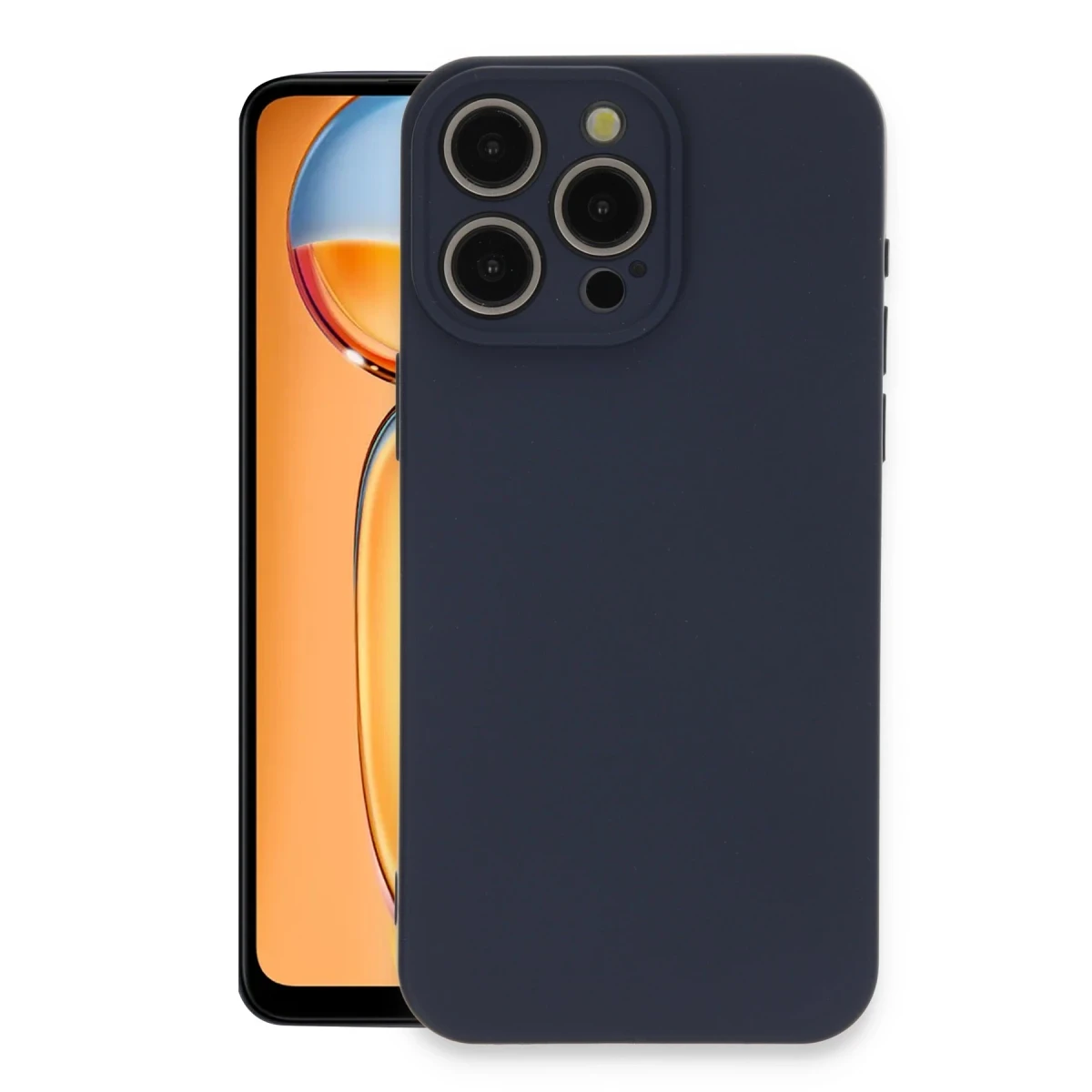 Apple iPhone 15 Pro Max Kılıf Nano içi Kadife Silikon - Lacivert