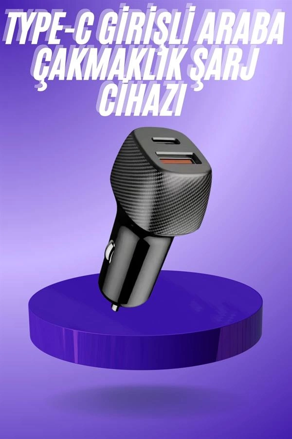 Hızlı Şarj Oto Çakmaklık 38W USB Type-C Girişli