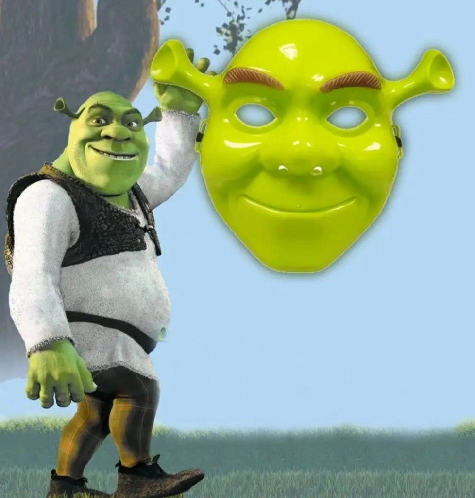 Eğlenceli Yeşil Shrek Maskesi 21x25 cm Parti Malzemesi