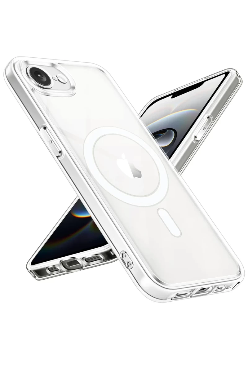 Apple iPhone 16E Uyumlu Kılıf Magneticsafe Şeffaf Silikon - Şeffaf