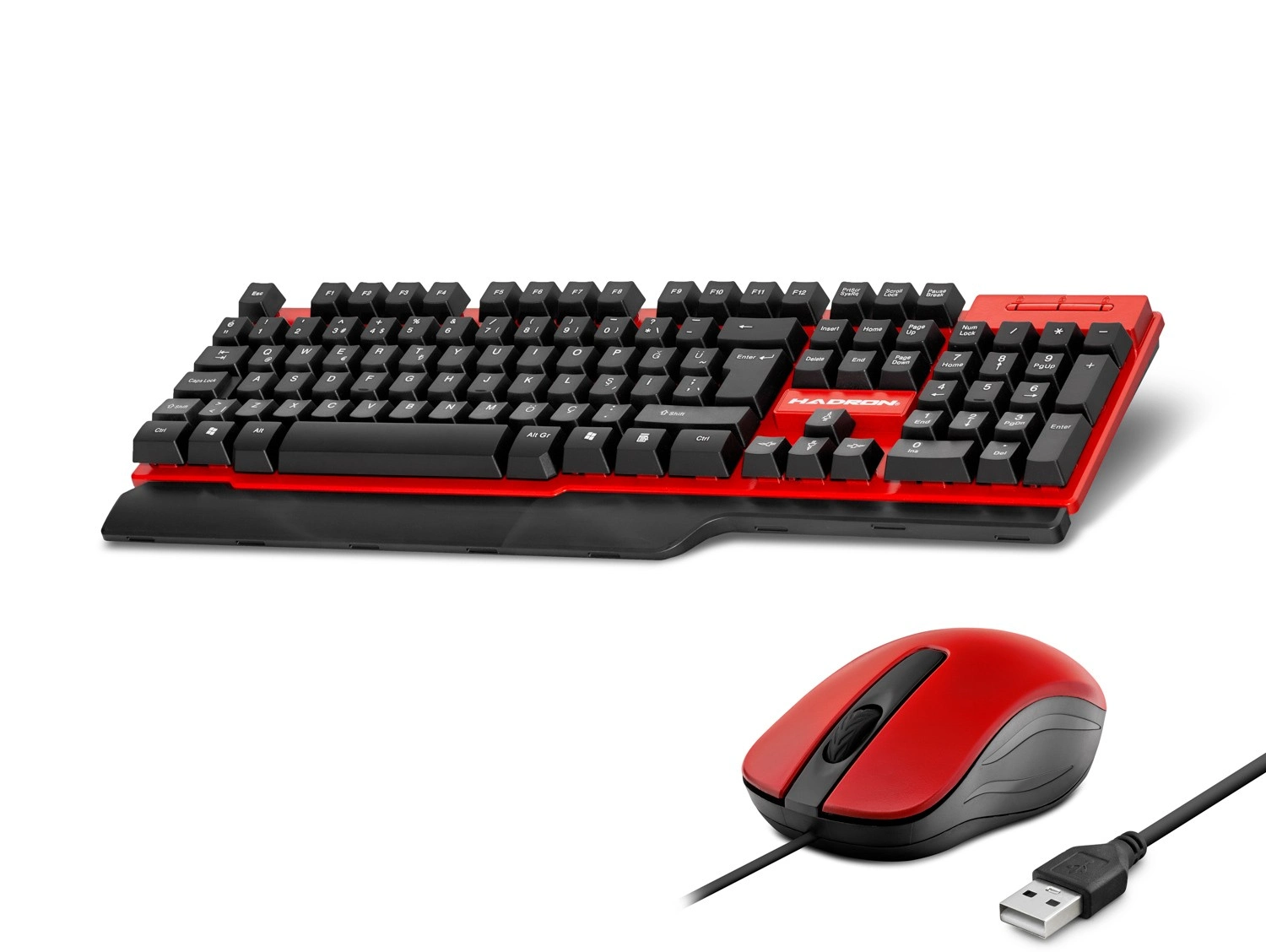 Şık Kırmızı Siyah Klavye Mouse Seti 1000 Dpi
