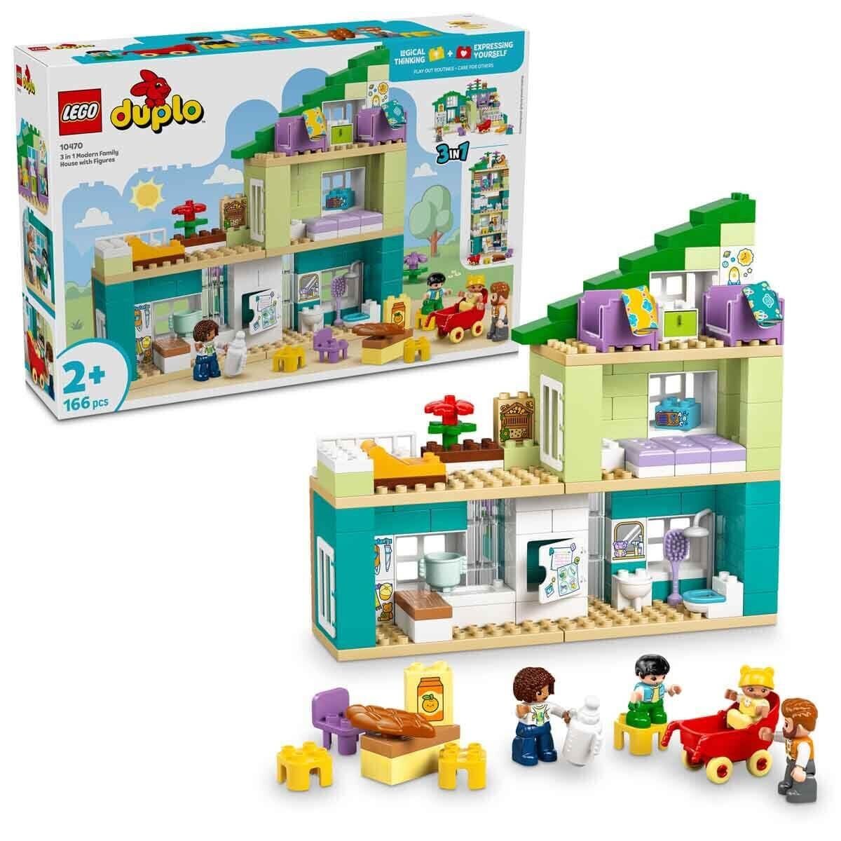 10470 Lego Duplo 3ü1 arada Figürlü Modern Aile Evi 166 parça +2 yaş