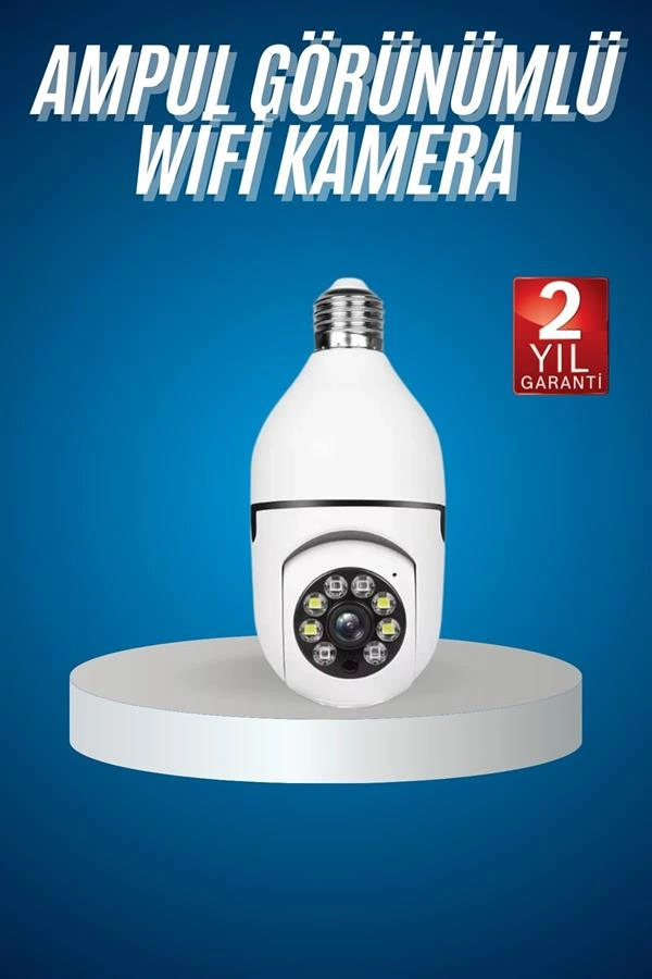 Ampule Takılabilir Çift Kameralı Wifi Güvenlik Kamerası