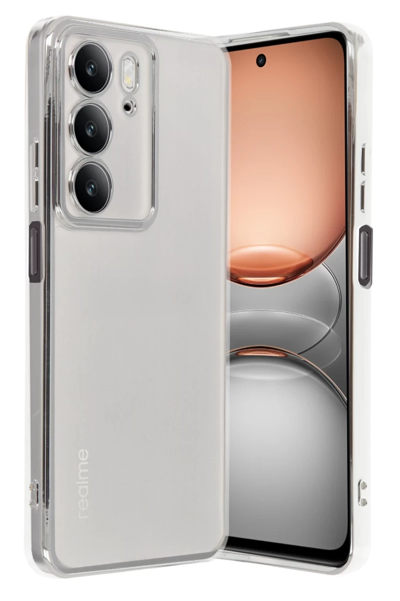 Realme C75 4G Uyumlu Kılıf Lensli Silikon - Gümüş